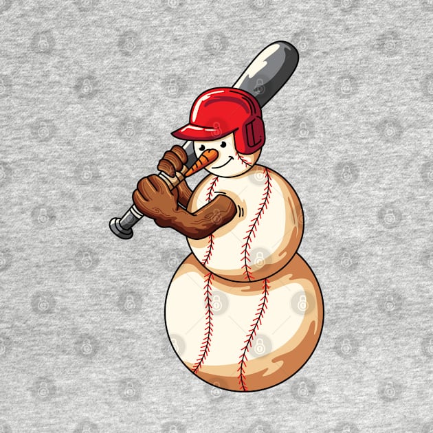 Christmas Baseball Snowman Baseball Lover by ghsp